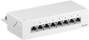 CAT 6a Panneau de Brassage Mini/Bureau, 8 Ports (1 U)