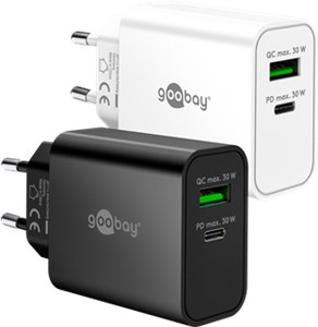 USB-C™ PD GaN Dual-Schnellladegerät (30 W) schwarz