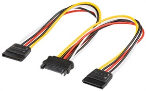 PC Y Stromkabel/Stromadapter, SATA 1x Buchse zu 2x Stecker 