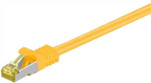 RJ45 patch cord CAT 6A S/FTP (PiMF), 500 MHz, with CAT 7 raw cable, yellow