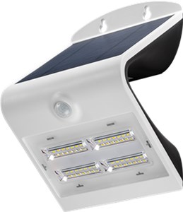 LED Solar Wall Light with Motion Sensor, 3.2 W, White