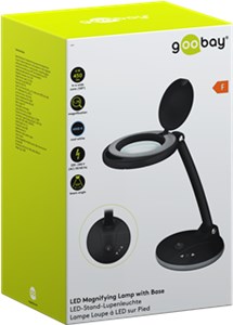 LED Magnifying Lamp with Base, 6 W, black