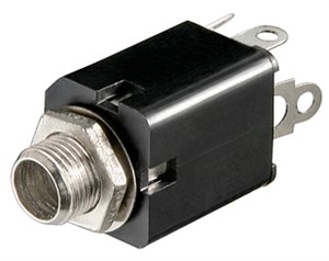 Jack Chassis Socket with Switch Contact - 6.35 mm - Mono