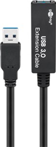 Aktives USB 3.0 Verlängerungskabel, Schwarz