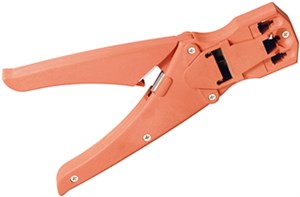 Crimping pliers for modular plugs incl. cable cutter and wire stripper, red