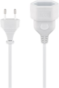 Verlängerungskabel Eurostecker, 2 m, weiß, (2*0,75 mm²)