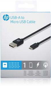 USB-A-auf-Micro-USB-Kabel, schwarz