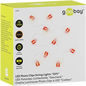 10er LED-Fotoclips-Lichterkette "Geschenk"