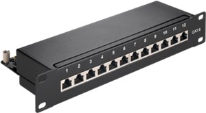 Panneau de Brassage 10 Pouces (25,4 cm), 12 Ports, CAT 6