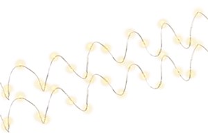 2 x Guirlande lumineuse en fil argenté à 20 LED, avec minuterie