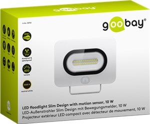 LED-Außenstrahler, 10 W, Slim Design, mit Bewegungsmelder LED-Außenstrahler, 10 W, Slim Design, mit Bewegungsmelder