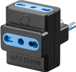 Italian adapter for 3-way plug (16 A) – 3 type L sockets Italian adapter for 3-way plug (16 A) – 3 type L sockets