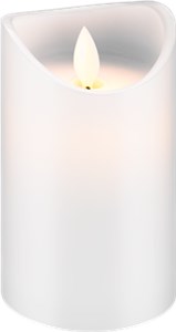 Bougie LED en Cire Véritable, blanc, 7,5 x 12,5 cm