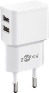 Chargeur USB Double 2,4 A (12 W) Blanc