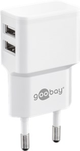 Caricatore doppio USB (12 W) bianco