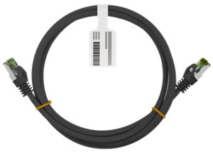 GHMT-zertifiziertes CAT 8.1 Patchkabel, S/FTP (PiMF), schwarz GHMT-zertifiziertes CAT 8.1 Patchkabel, S/FTP (PiMF), schwarz