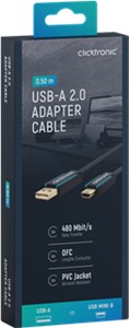 USB A to USB Mini B 2.0 Adapter Cable