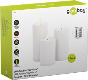Set of 3 LED Candles "Outdoor"