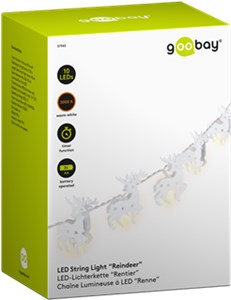 10 luci LED fata "Renna", bianco