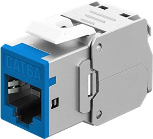Keystone-Modul RJ45 CAT 6A, STP, Slim, blau