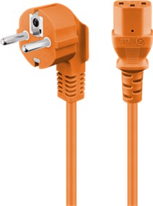 Angled cold appliance connection cable, 5 m, orange