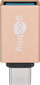 USB-C™ / USB A OTG SuperSpeed Adapter for Connecting Charging Cables 3.0, Gold USB-C™ / USB A OTG SuperSpeed Adapter for Connecting Charging Cables 3.0, Gold