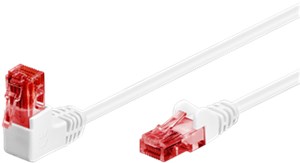 CAT 6 cavo patch 1x 90° angolato U/UTP, bianco