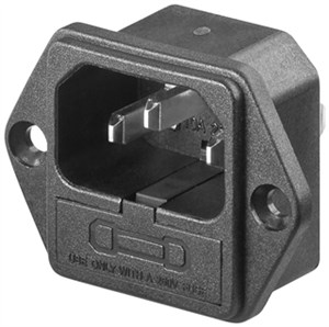 AC built-in plug with fuse holder