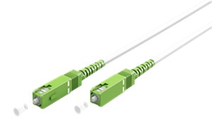 Câble à Fibre Optique (FTTH), Singlemode (OS2) White, blanc (Simplex), 1 m