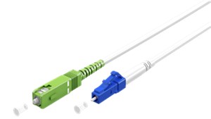 Câble à Fibre Optique (FTTH), Singlemode (OS2) White, blanc (Simplex), 1 m