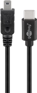 USB 2.0 Kabel USB-C™ auf Mini-B 2.0, schwarz