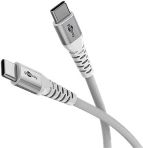 USB-C™ Supersoftes Textilkabel mit Metallsteckern, 3 m, weiß