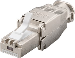 Tool-free RJ45 network connector CAT 6A STP shielded
