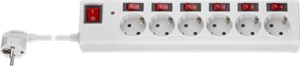 AC Power Strip 6-way with Surge Protection and Switch, 1.5 m