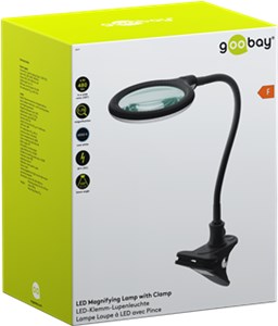 LED Magnifying Lamp with Clamp, 6 W, black