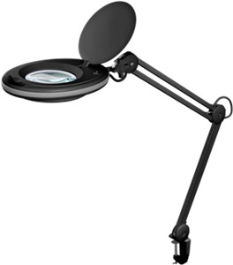 Lampe Loupe à LED avec Pince, 8 W, noir