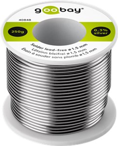 Étain de Soudure sans Plomb, ø 1,5 mm, 250 g