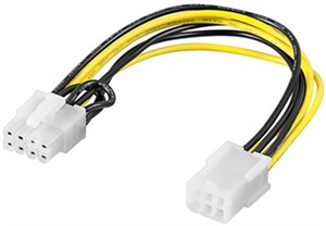 Power cable/adapter for PC graphics card, PCI-E/PCI Express, 6-pin to 8-pin