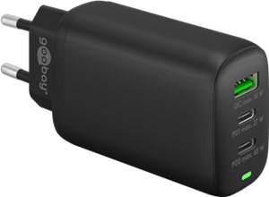 Caricatore rapido multiporta USB-C™ PD a 3 porte (65 W) nero
