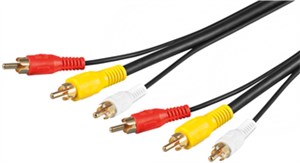 Composite Audio/Video Connector Cable, 3x RCA with RG59 Video Cable