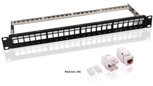 19 inch (48.3 cm) Keystone Patch Panel pack (1 HE)
