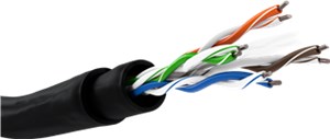 Set di CAT 6 cavi di rete per uso esterno, U/UTP, nero 