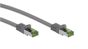 Kabel krosowy RJ45 z surowym kablem CAT 8.1 S/FTP, AWG 26, szary