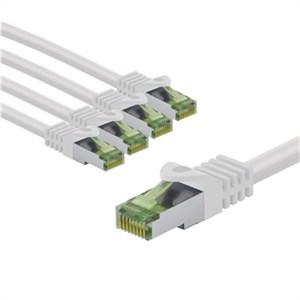 GHMT-zertifiziertes CAT 8.1 Patchkabel, S/FTP (PiMF), 2 m, weiß, 5er-Set