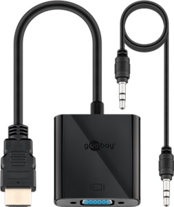 Adapter HDMI™/VGA, niklowany