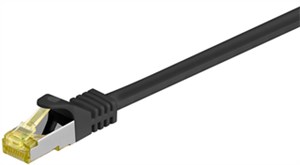 RJ45 Câble Patch, CAT 6A S/FTP (PiMF), 500 MHz, avec CAT 7 Câble Brut, noir