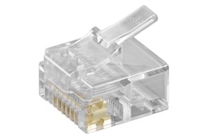 RJ45 modular plug for flat cables (short version); 8 pol. RJ45 modular plug for flat cables (short version); 8 pol.