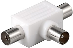 Coaxial T Adapter: Double Coaxial Socket-Coaxial Plug
