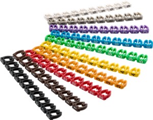 Marcatori a clip per cavi “Cifre 0-9”, per cavi con un diametro massimo di 5,6 - 7,4 mm