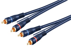 Car HiFi Stereo RCA Connector Cable, Double Shielded